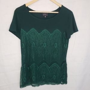 Spruce & Market Eyelash Lace T-shirt Blouse